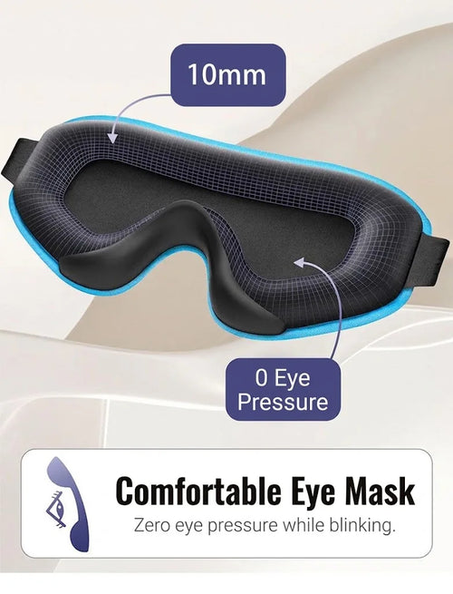 1 Pack Unisex Sleep Mask, 3D Light Blocking Eye Mask, Breathable Soft Comfortable Polyesterfor Travel-Adjustable Night Masks