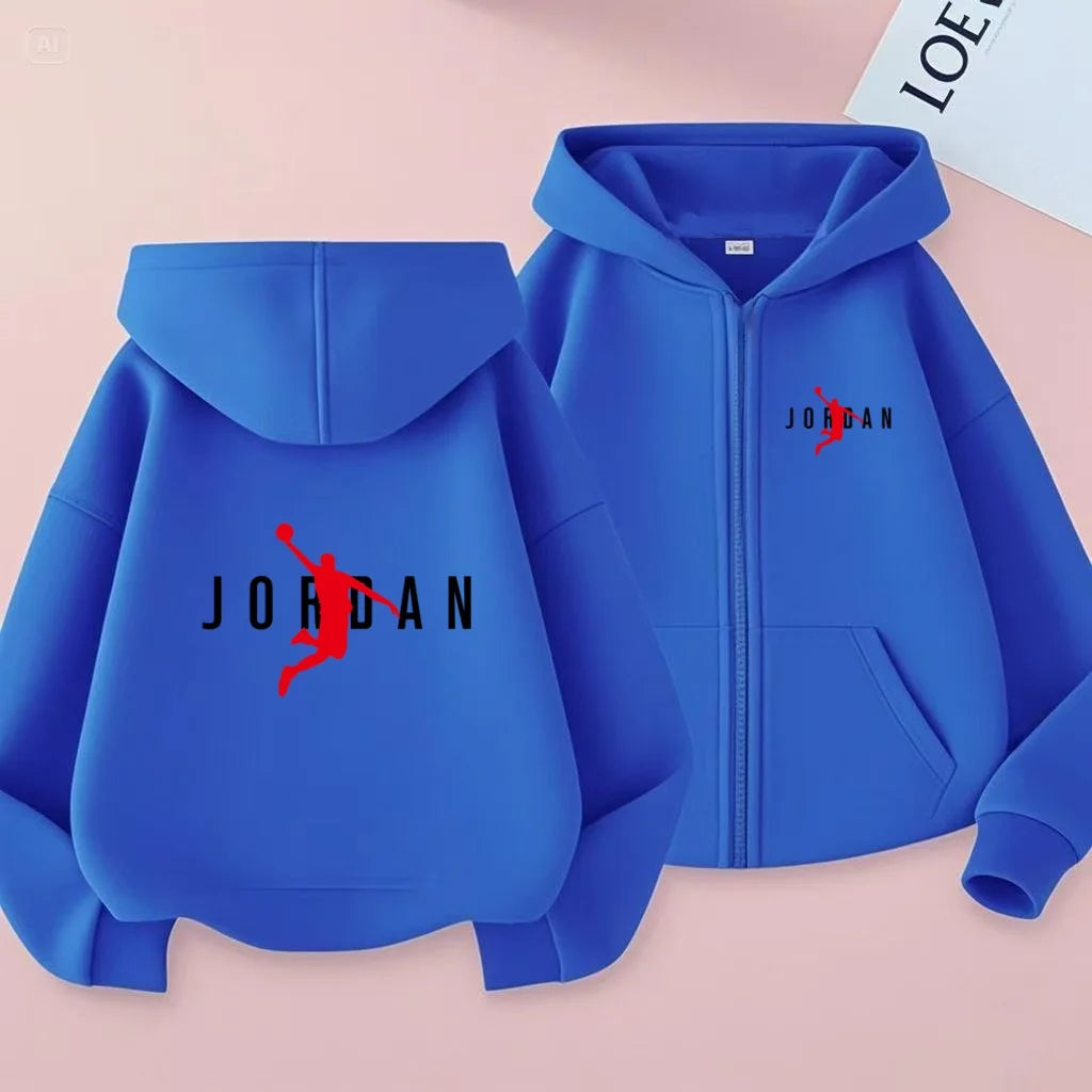 kids Autumn Winter Sweatshirt Basketball Charming Clothing Zipper Style Hoodie Girl Boy