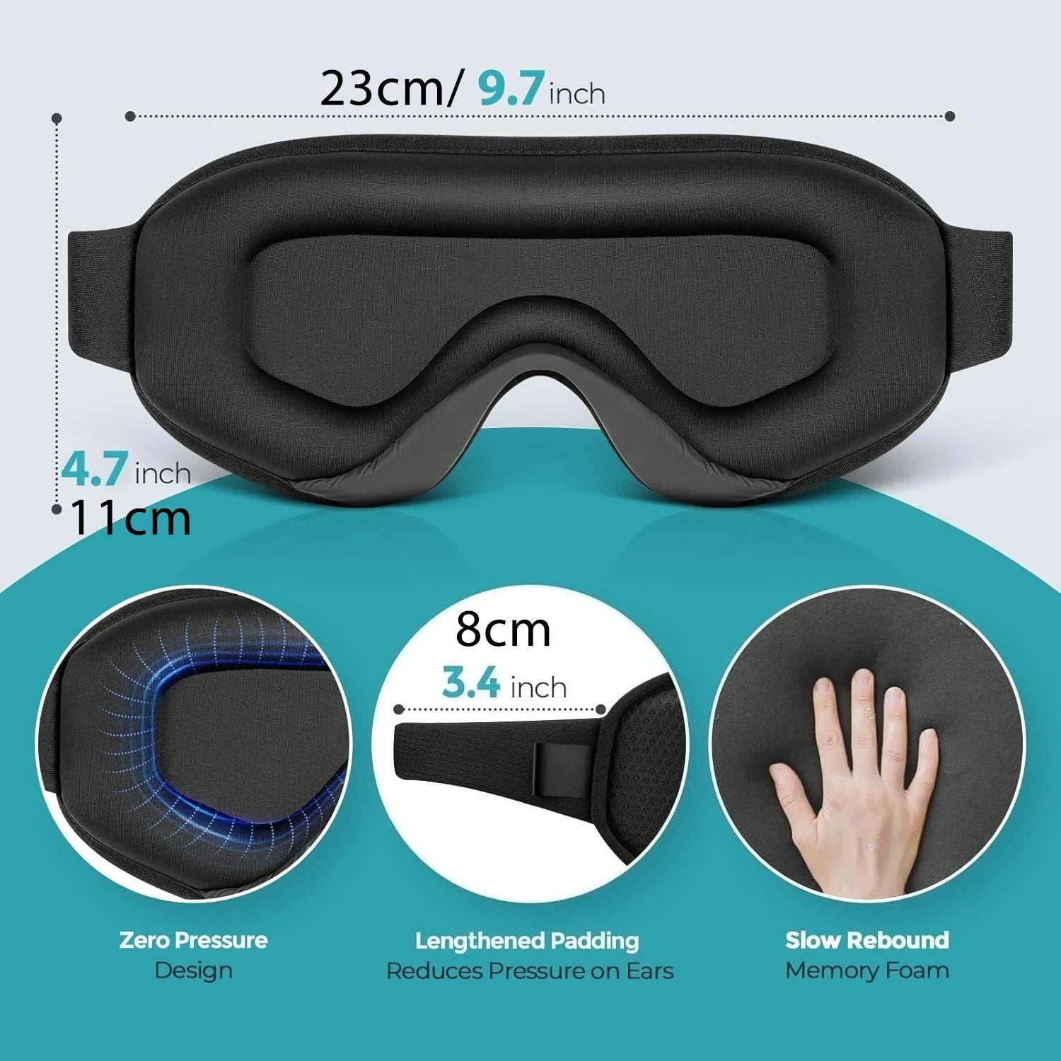 1 Pack Unisex Sleep Mask, 3D Light Blocking Eye Mask, Breathable Soft Comfortable Polyesterfor Travel-Adjustable Night Masks