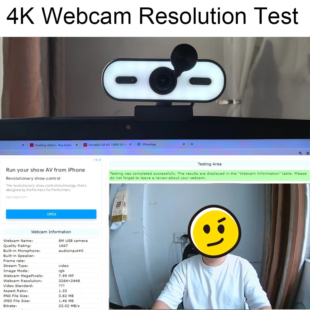 4K 2K Mini Webcam 1080P HD for PC Laptop Autofocus 30 FPS USB
