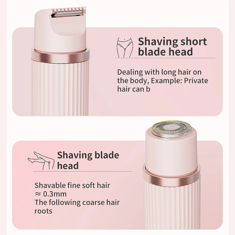 2in1 Electric Razor for Women Painless Hair Removal Rechargeable