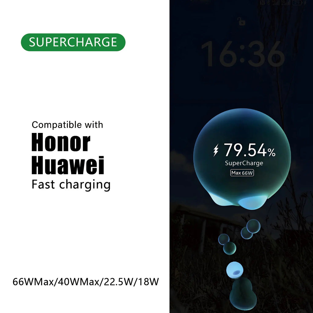 6A 66W car charger for Honor Magic V 5 3 7 6 400 200 90 70 50 X9d X7C cigarette lighter USB charger for Huawei car phone adapter