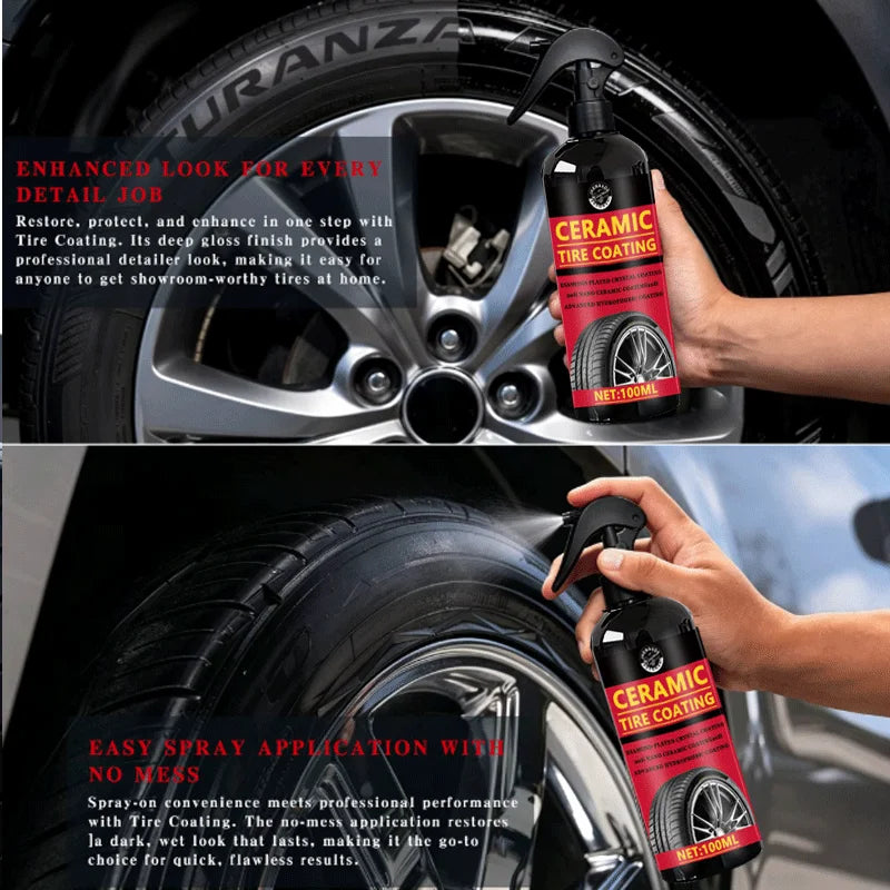 Ceramic Tire Coating Shine Spray Tyre Gloss Plastic Rubber