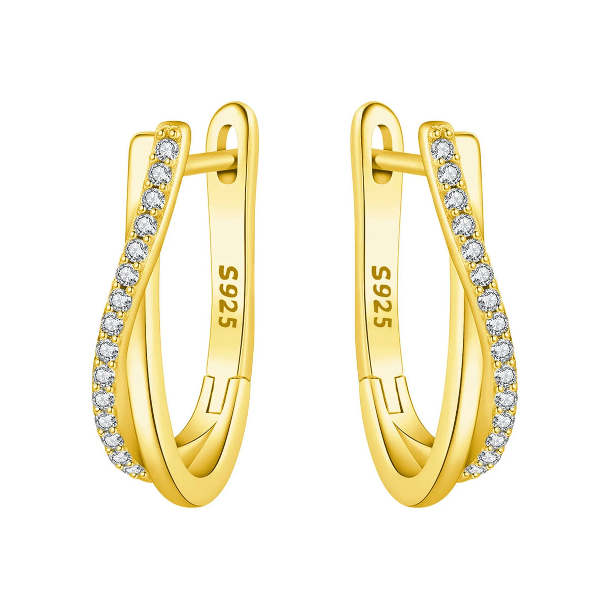 925 Sterling Silver Star Twisted Line Earrings Jewelry
