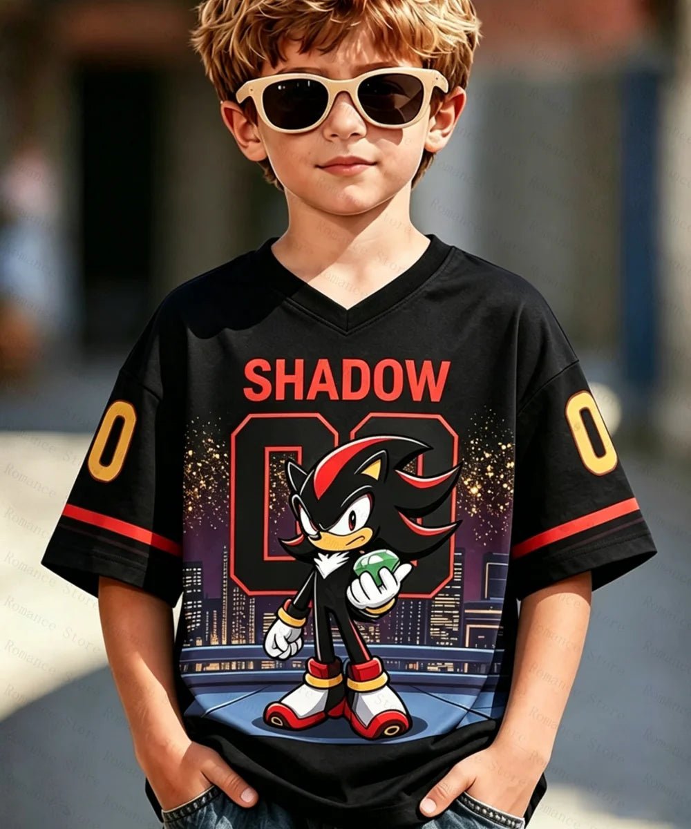 Sonic The Hedgehog Kids T Shirt Boys Girls Cartoon Print Short Sleeve Sport Jersey Children Summer Casual Tee Tops Adult T-shirt