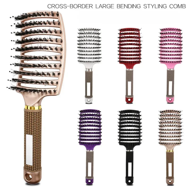Wet Curly Hair Comb Detangling Hair Brush Women Scalp Massage Comb Bristle Fluffy Salon Hairdressing Combs Barber Styling Tools