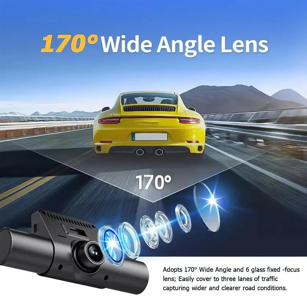 4 Lens Dash Cam 1080P Full HD 360 Degree View