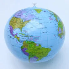 Inflatable Earth Globe Easy to Read Geography 40cm Globe Map Beach Ball for Learning