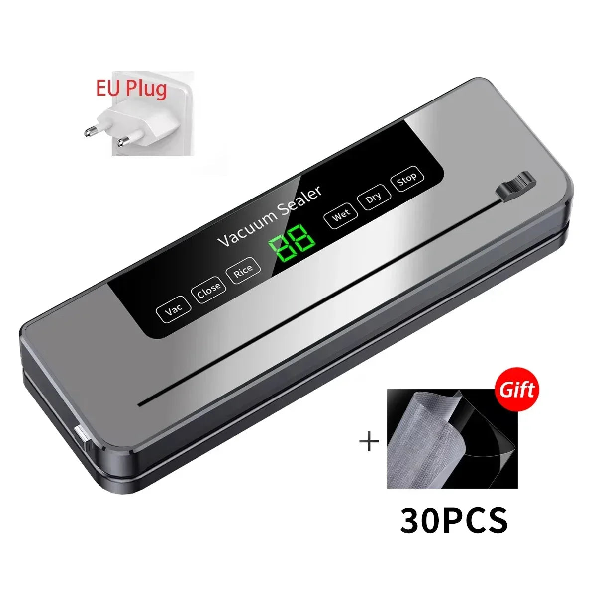 Electric Vacuum Sealer Built-in Cutter Kitchen Food Storage Seal Touch Button