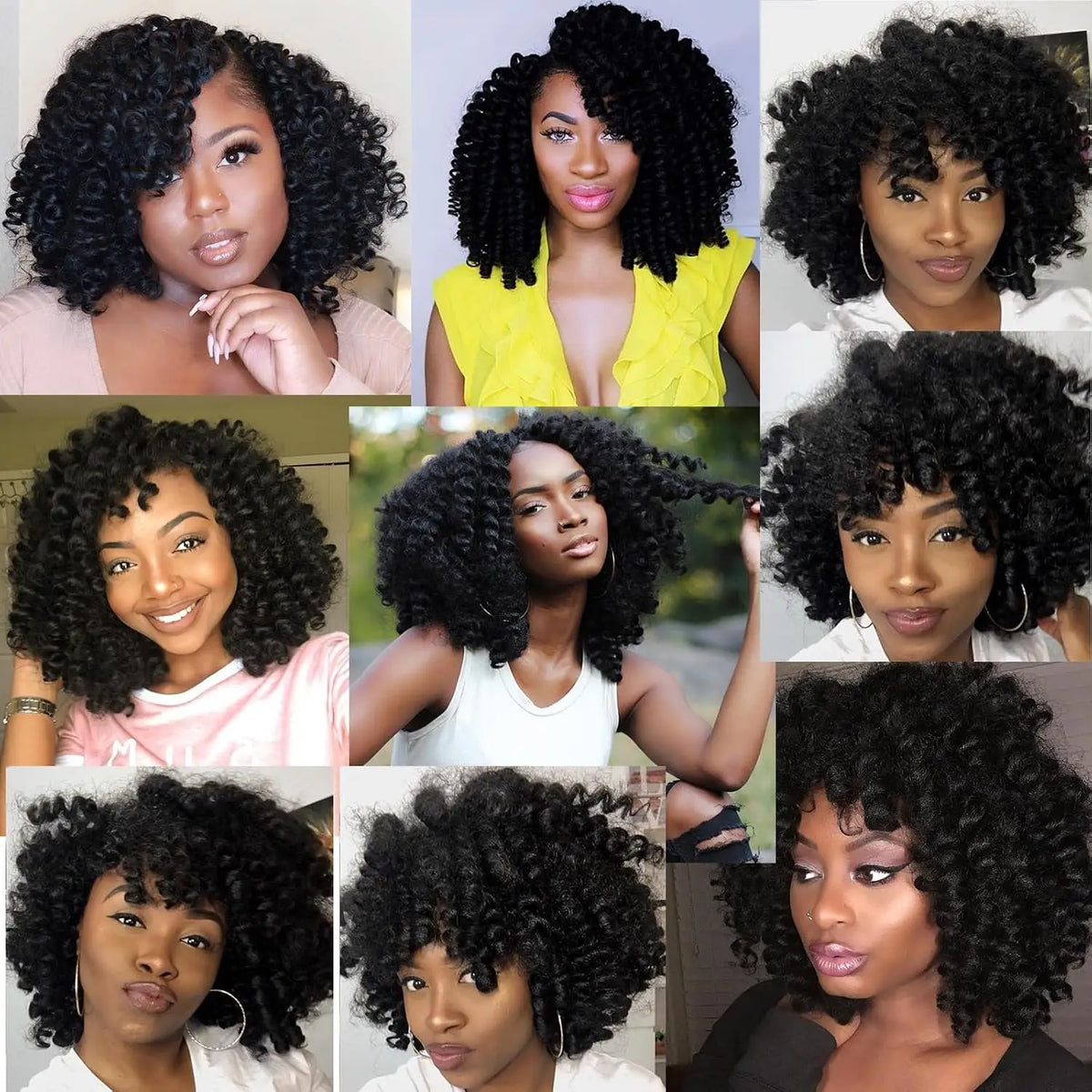 8 Inch 12 Inch Wand Curl Crochet Hair, Pre‑Looped Jamaican