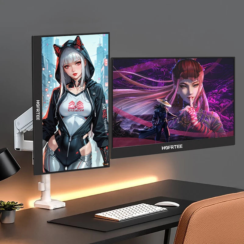 HGFRTEE 15.6 Inch Portable Monitor, FHD USB-C Mini HDMI External Second Screen