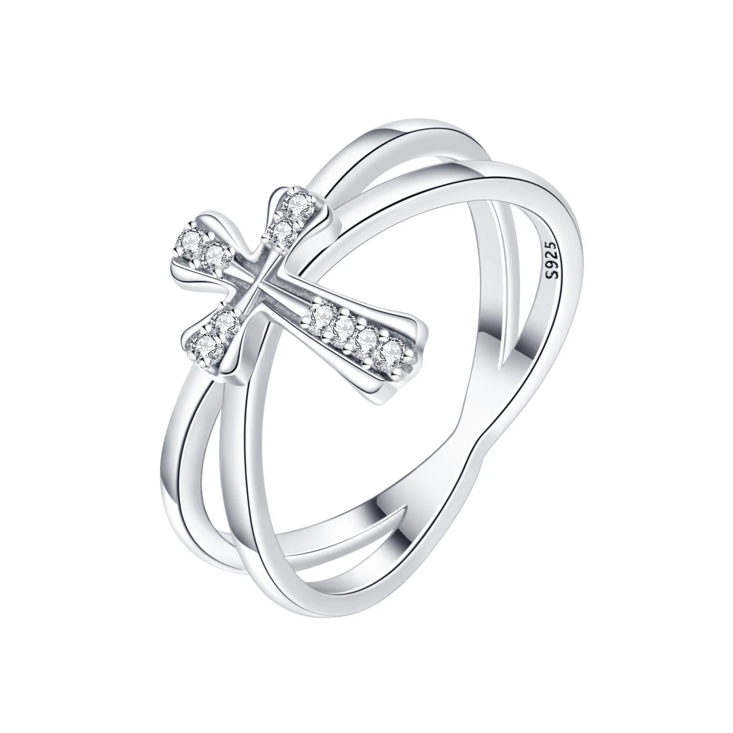 Original Design Sparkling Zircon Butterfly Ring 925 Sterling Silver Elegant Fine Jewelry for Women Wedding Daily Party Gifts