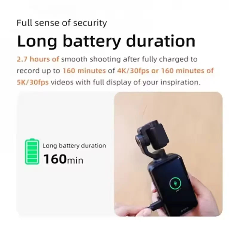 New Action Camera 4k Handheld Pocket Digital Camcorder 3-axis