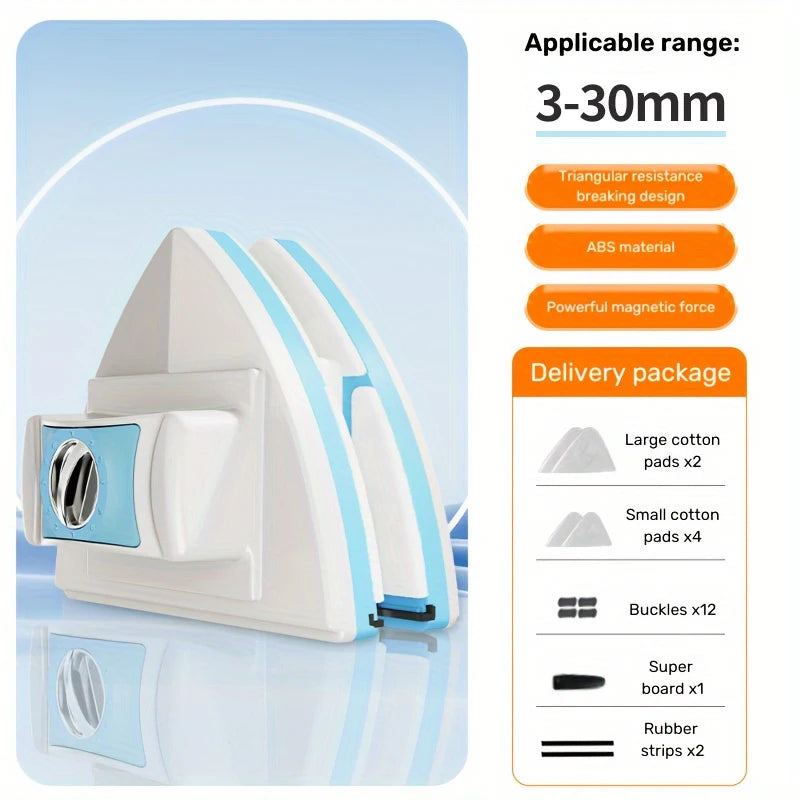 6-Speed Adjustable Magnetic Window Cleaner Double-Sided Glass Wiper with Built-in Water Tank Automatic Spray Window Cleaning