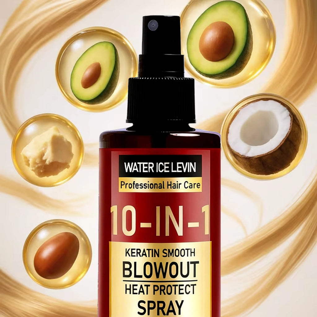 Keratin Heat Protect Spray 100g with Hyaluronic Acid & Collagen - Smoothing Anti Frizz Leave-In Hair Care for Blowout & Styling