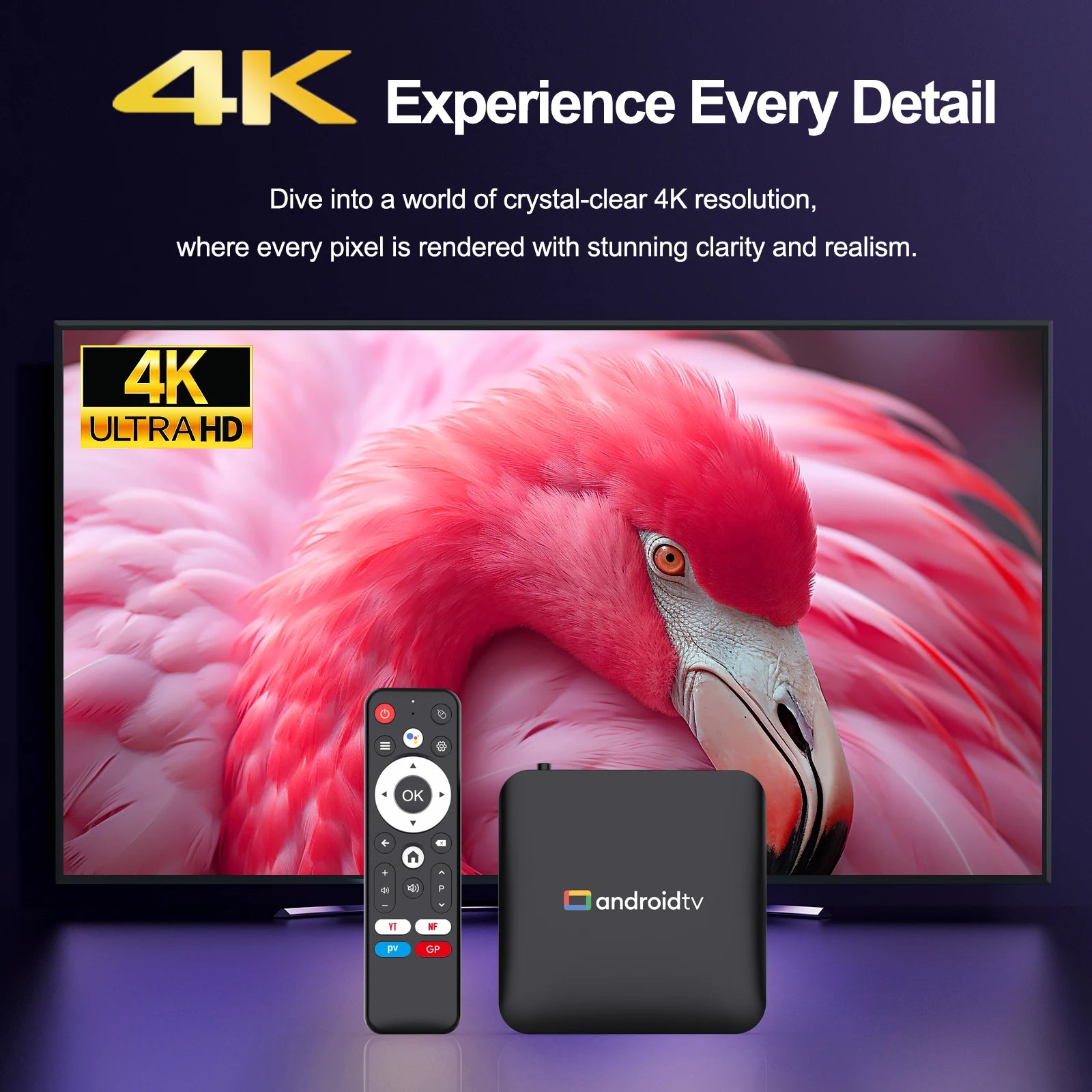 H96 MAX Amlogic S905L3 Android14.0 ATV AI TV Box 4K Video Decording 2.4G/5G WiFi BT4.0 Google Voice Assistant Smart Set Top Box
