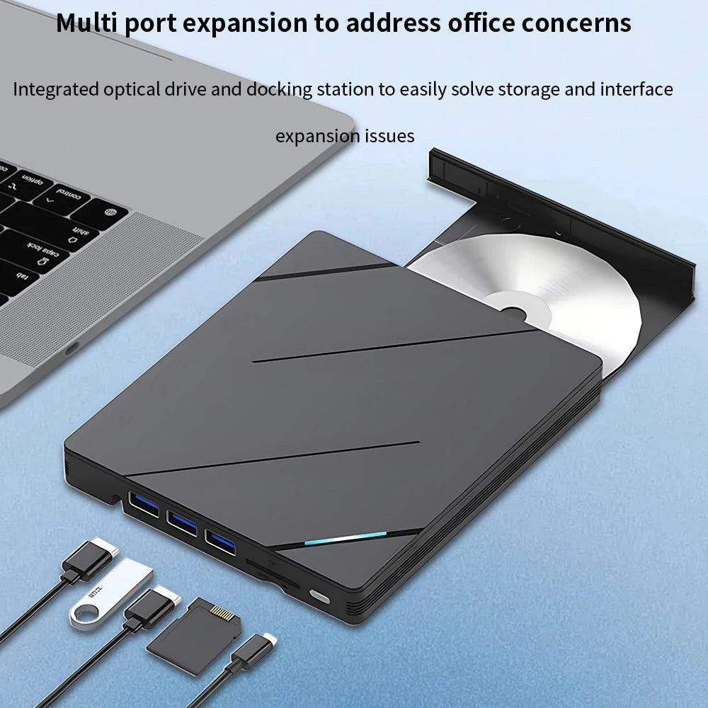 TISHRIC USB 3.0 Type-C External CD DVD Drive CD DVD Burner Reader