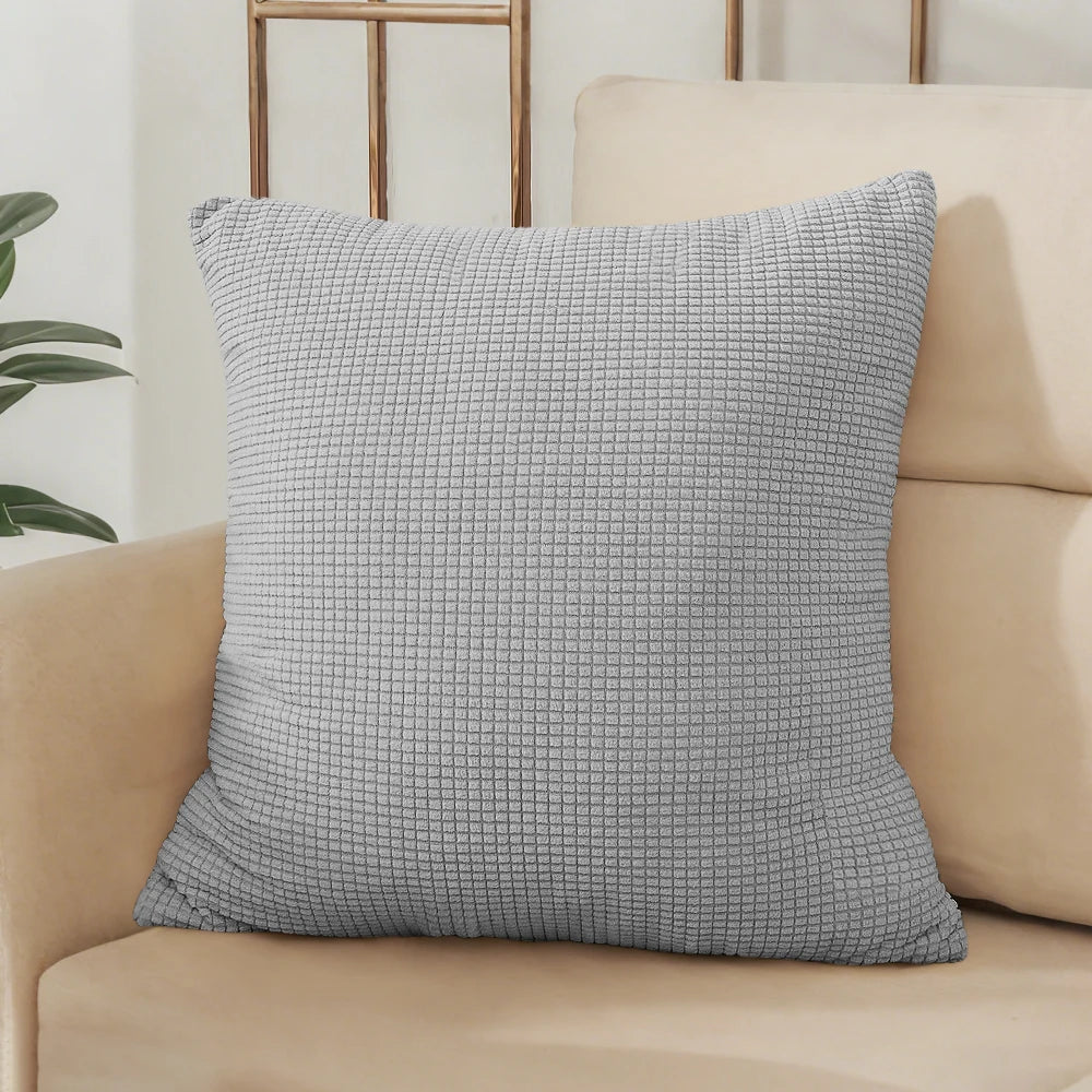 40x40 45x45 50x50 Solid Color Jacquard Pillow Cover for Sofa Office Waist Cushion Cover Home Decorative Pillowcase Decoration