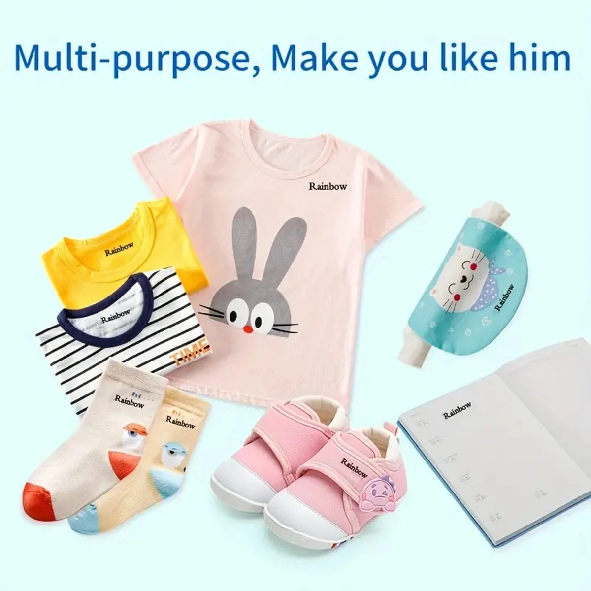 Customized children's name stamp,personalized waterproof stamp for clothing,Men's and women's personalized ink pad stamps