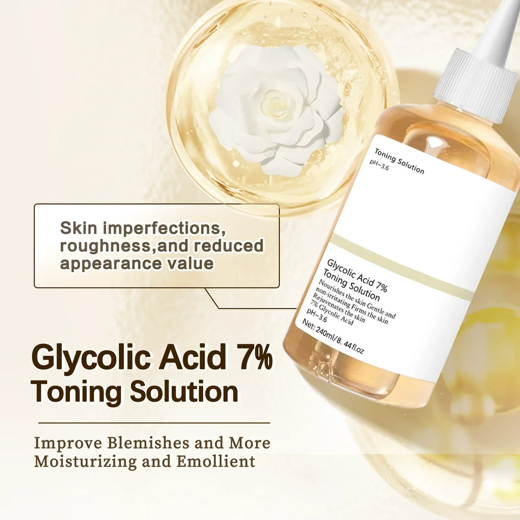 Glycolic Acid 7% Percent Toning Solution Face Exfoliant