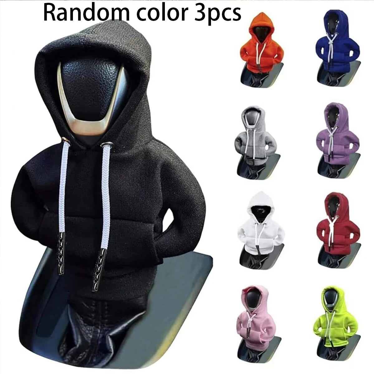 Car Gear Shift Lever Cover Hoodie Sweatshirt Creative Decorative Protection for Transmission Stick Shift Hand Brake