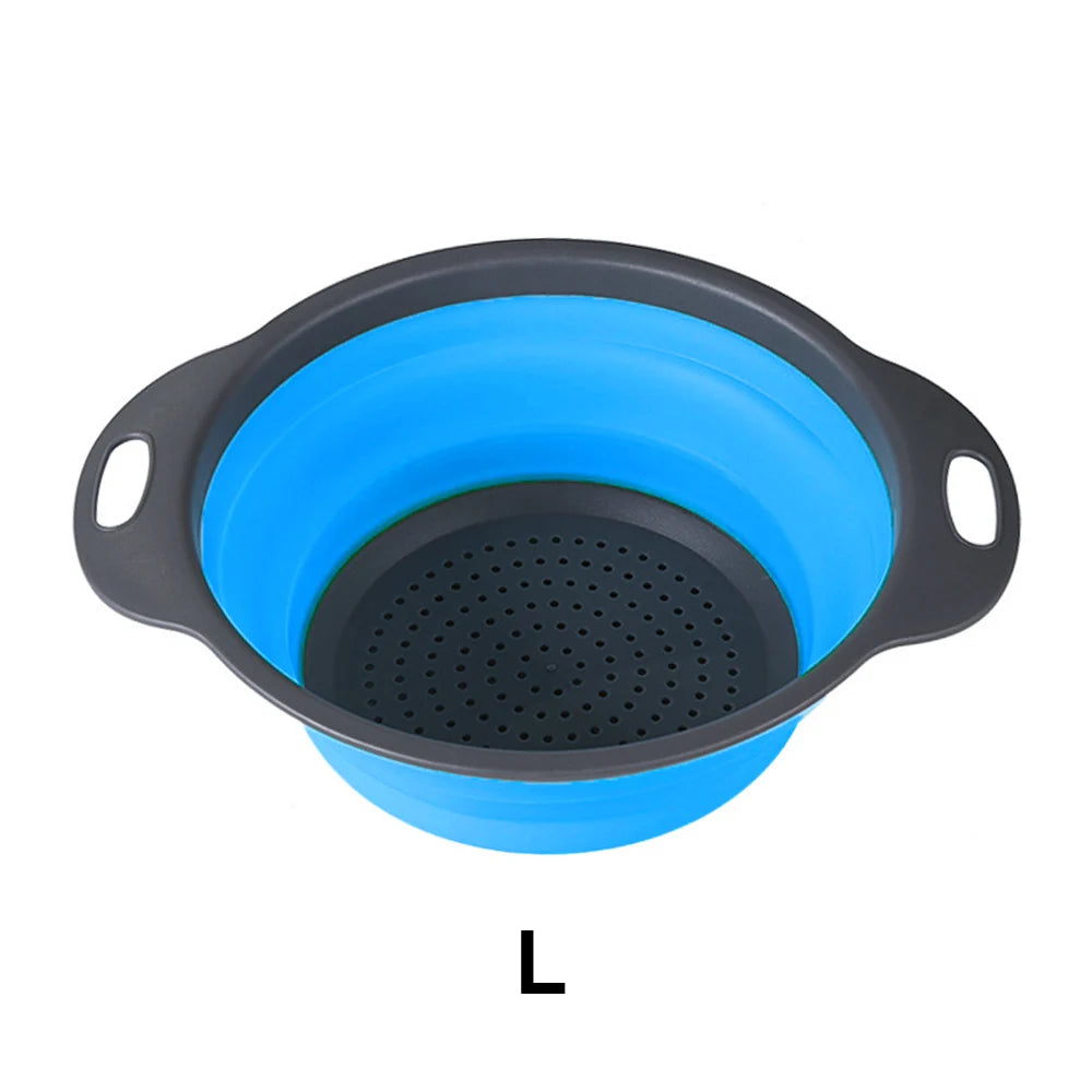 Silicone World Folding Drain Basket Fruit Vegetable Washing