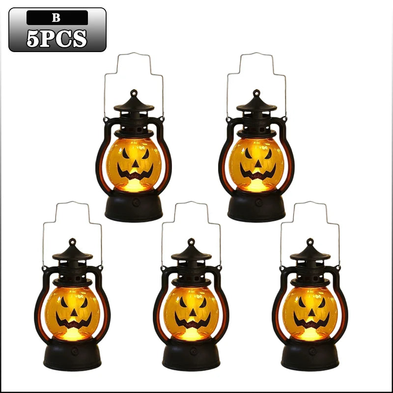 Halloween Pumpkin Ghost Face Lamp Portable Skull Decoration
