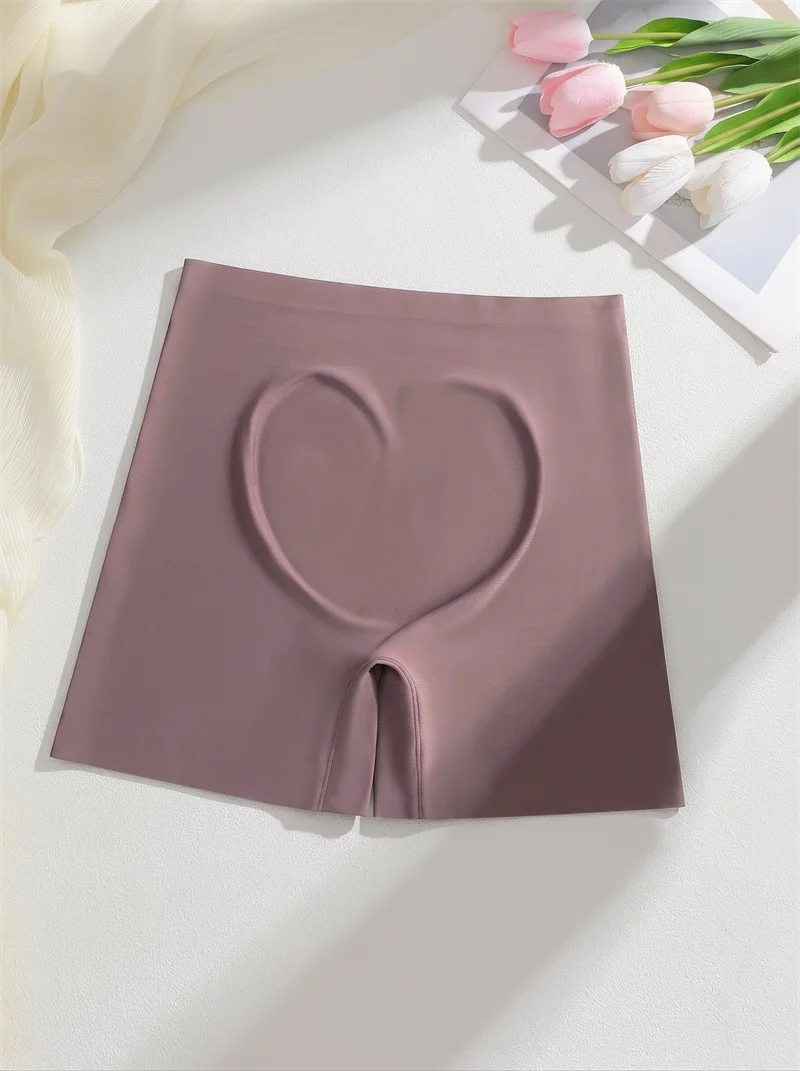 FINETOO Seamless High Waist Shorts Panties Women Tummy Control Hip Lift Ice Silk Safety Underwear Female Tight Boyshorts Boxer