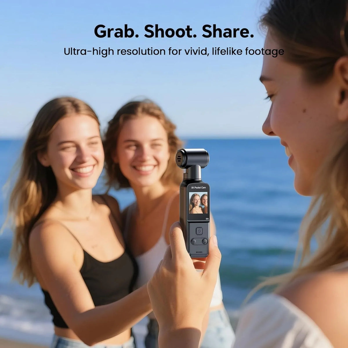 5K Body Camera Audio 270° Rotating Lens 128GB Mini Camera External Mic and EIS Stabilization 4K/60FPS Z14 Vlogging Camera