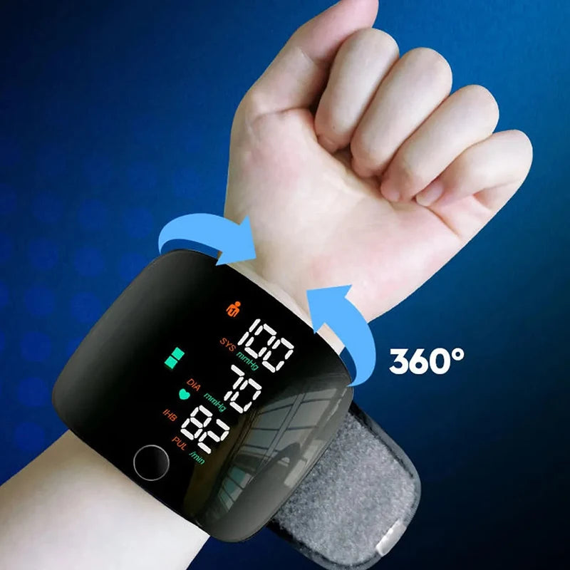 Rechargeable Digital Wrist Blood Pressure Monitor Sphygmomanometer