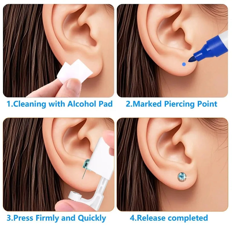 Disposable Sterile Ear Piercing Gun Kit Cartilage Tragus