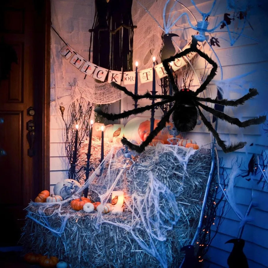 Halloween Giant Black Spider Decoration Haunted