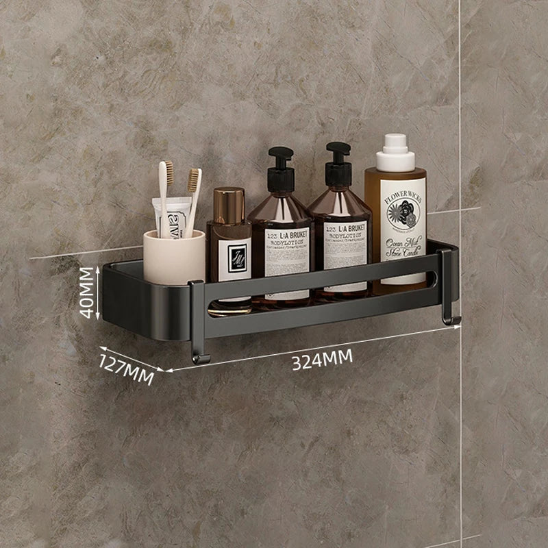 Bathroom Shelf over the Toilet No Drill Wall Mounted Shower Corner Storage Shelves Shampoo Rack Bathroom Hardware Accessories