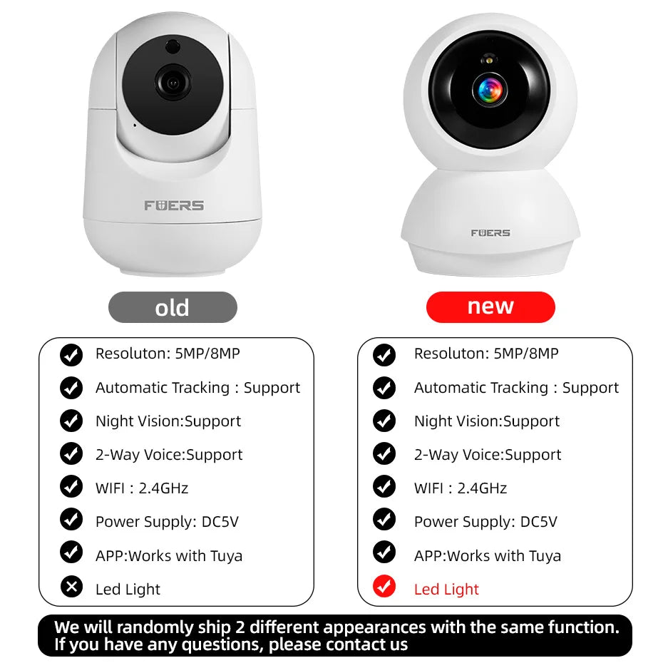 Fuers 5MP WiFi Camera Works With Tuya Smart Home Indoor Wireless IP