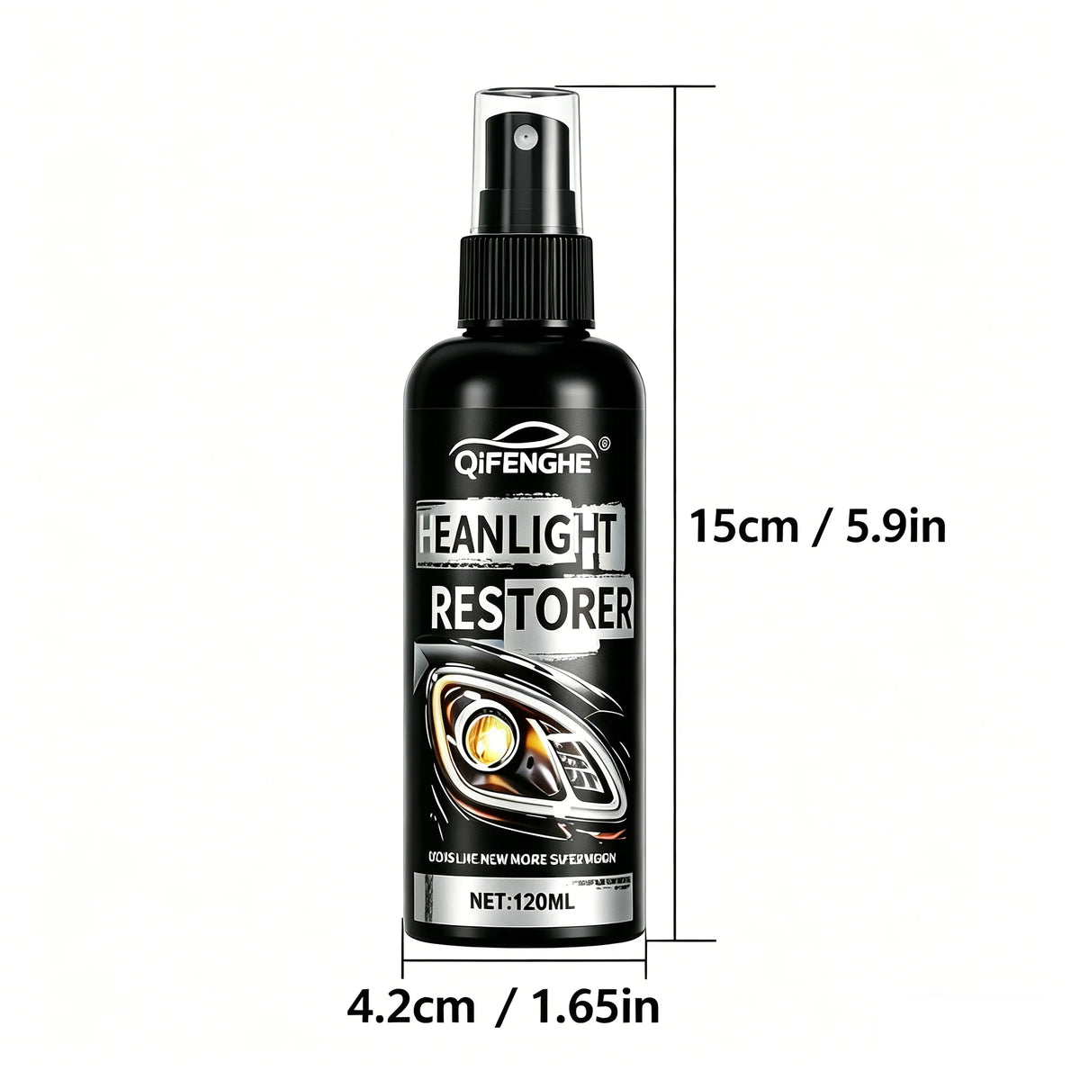 Car Headlight Restorer Spray, Effective Repair for Yellowing Oxidation