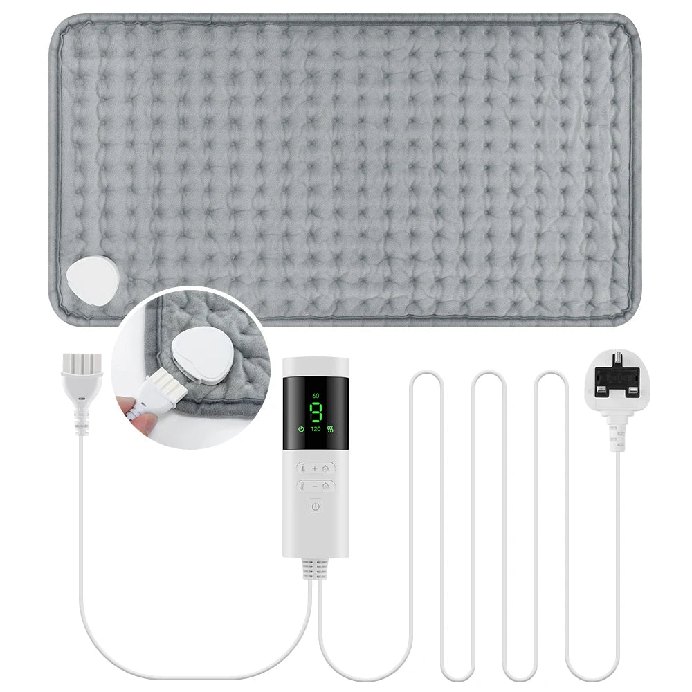 Electric Heating Pad for Back Neck Shoulder Home Office Washable Winter Warm Blanket Timed 9 Heat Levels Temperature Control