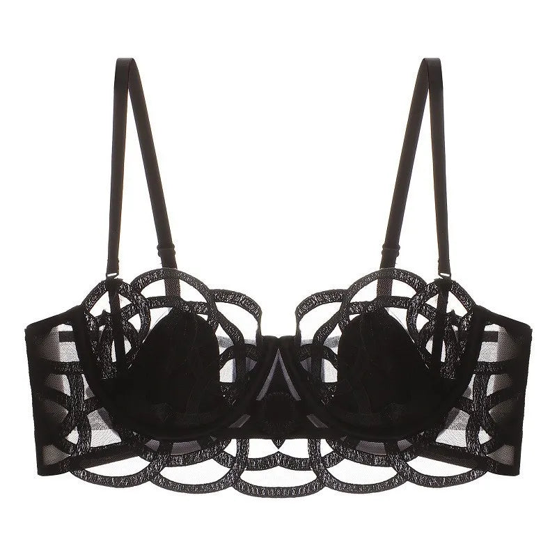CINOON French Transparent Bra Lace Sexy Temptation Underwear Women Ultra