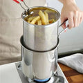 stainless steel fryer with French fries and chicken wings,Tianfu Luo pot household small oil pot with filter screen