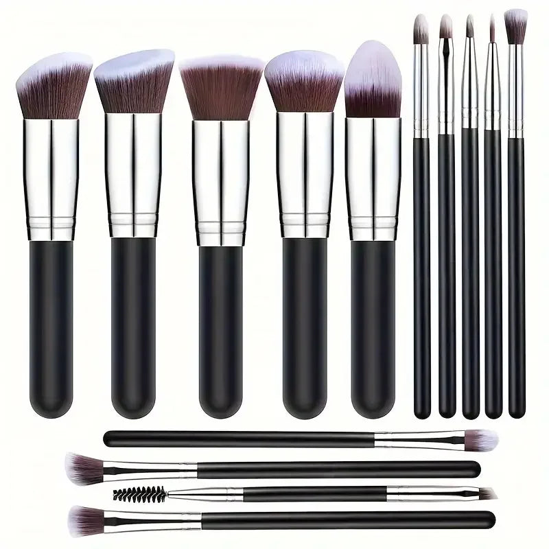 14PCS Makeup Brushes Set Professional Foundation Eye Shadow Concealers Blending Blush Brush Kabuki Soft Fluffy Women Beauty Tool