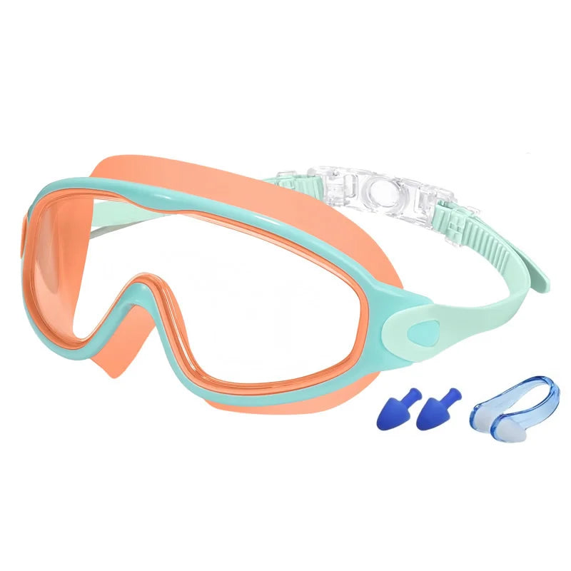 Colorful Kids Swim Goggles Wide Vision Anti-UV Anti-Fog