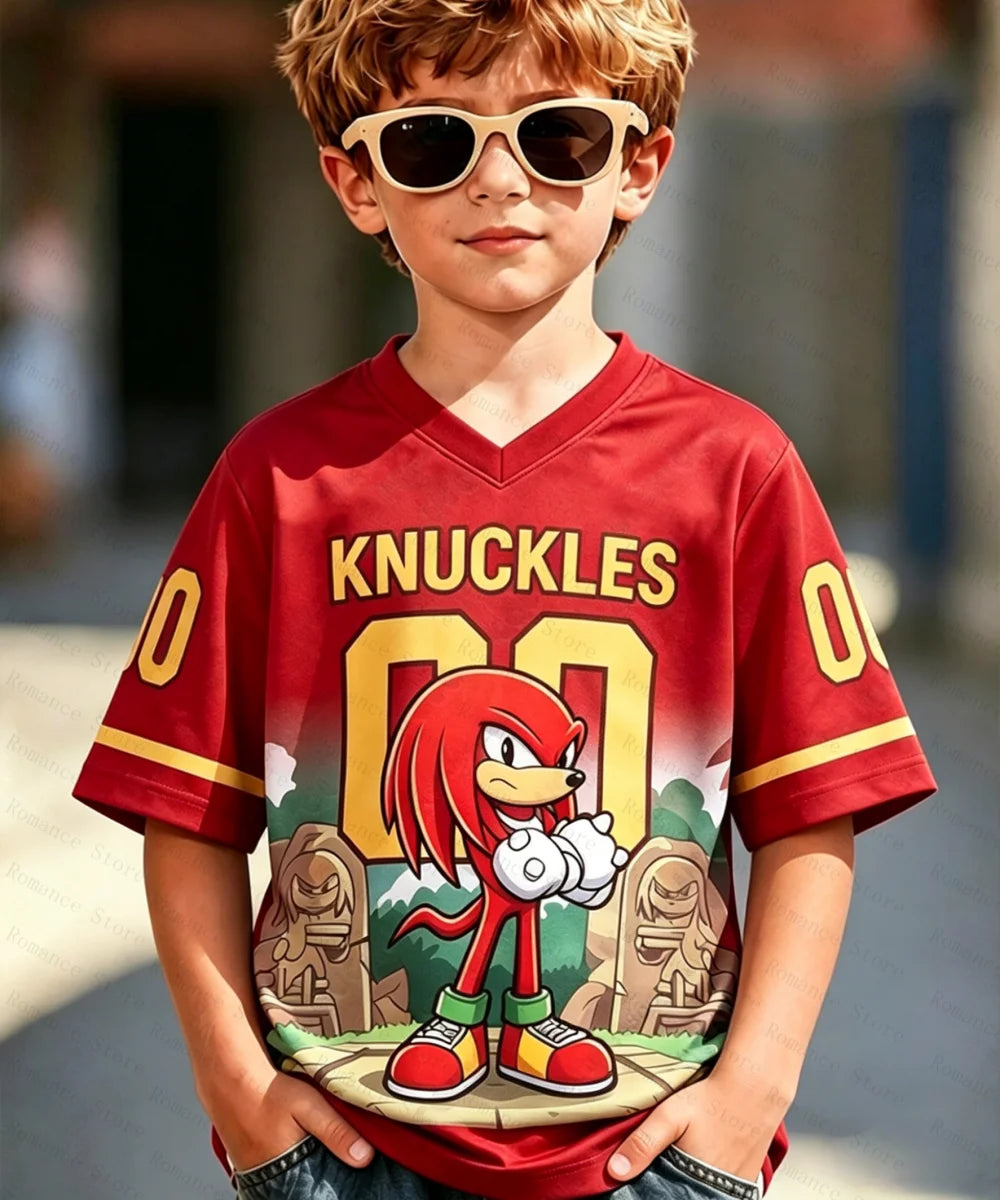 Sonic The Hedgehog Kids T Shirt Boys Girls Cartoon Print Short Sleeve Sport Jersey Children Summer Casual Tee Tops Adult T-shirt