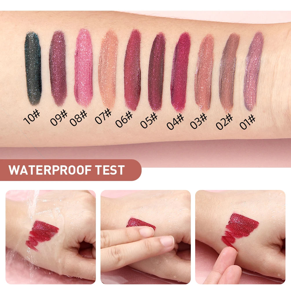 QIBEST Waterproof Diamond Shimmer Glitter Lipgloss