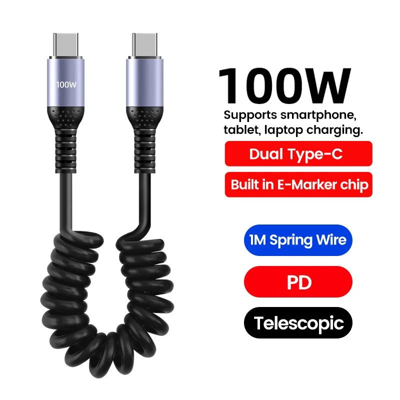 66W 100W Type C TO Type C Cable For iPhone 15 Huawei Xiaomi Samsung