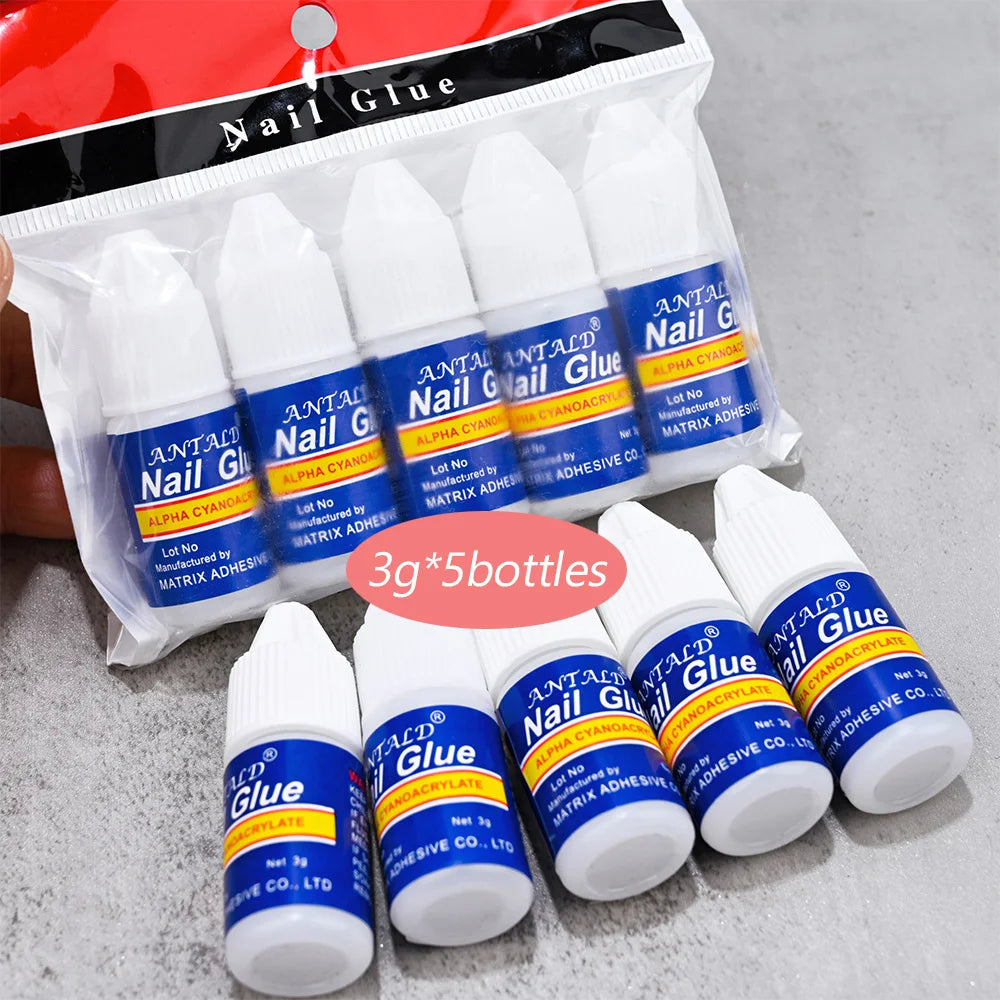 10/7/5/2g Fast Drying Nail Glue for Nail Tips Super Strong Adhesive Liquid Glue Rhinestones Gel Glue With Brush Manicure Tools #