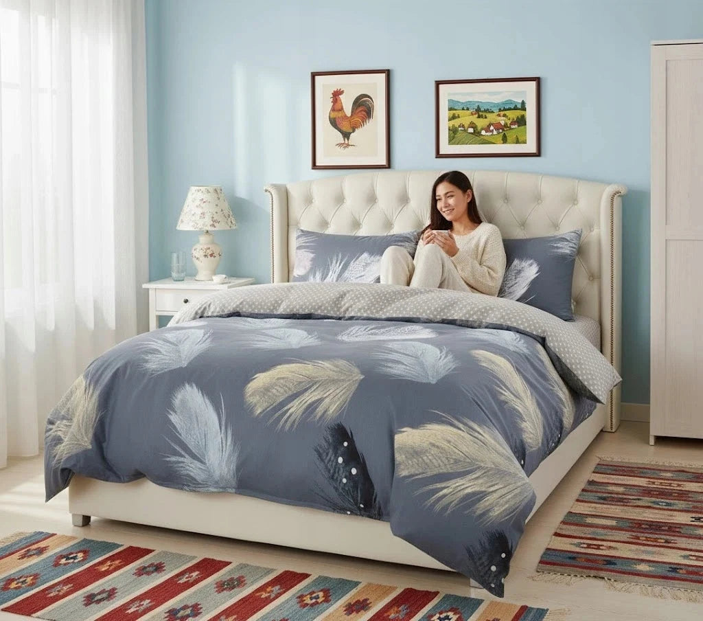 3pcs Cotton Feather Bedding Set 160x200 cm for Double bed