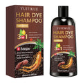 YUITIKUE 3-in-1 Light Brown Hair Dye Shampoo | 3-Step Easy Application For Natural Gray Coverage & Moisturizing Care 100ml