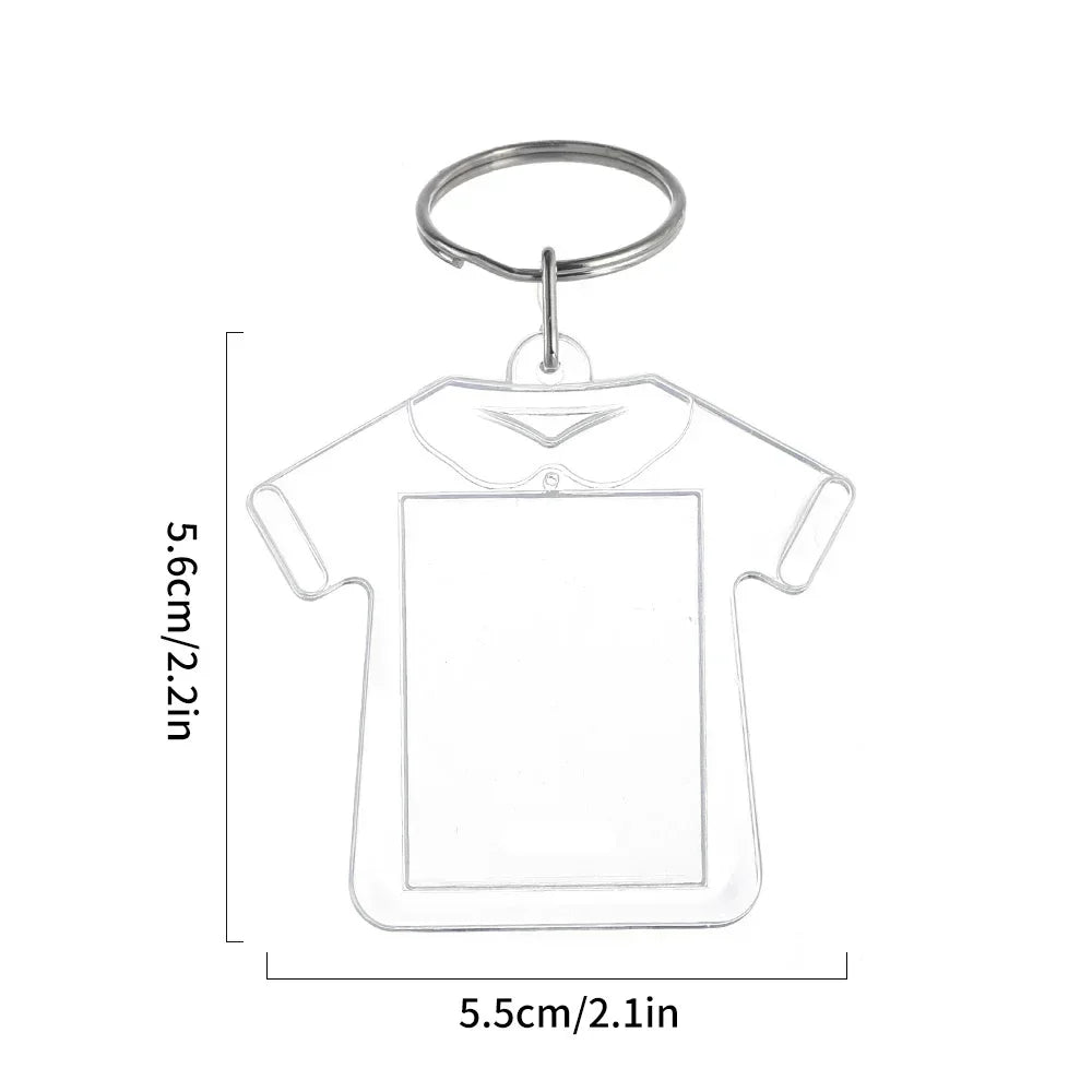 1/100pcs Transparent Photo Frame Keychain Creative Acrylic