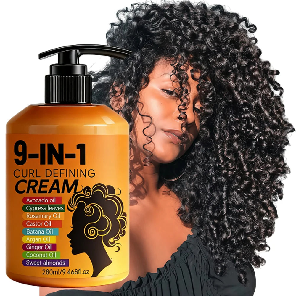 280ml Curly Hair Styling Cream, Moisturizing and Smoothing Formula,