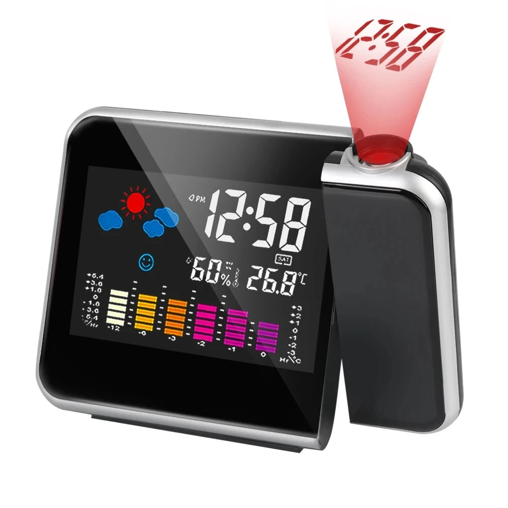Digital Projection Electronic Clock Color Display Alarm