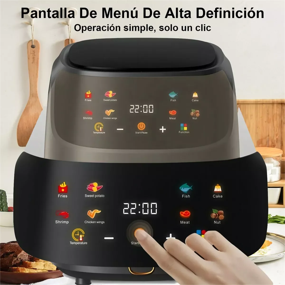 1400W Air Fryer Without Oil House 5L Large Capacity Smart LED Touch Thermal AirFryer Cycle Oven Booker French Fries chickens